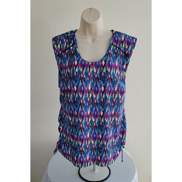 HILOR Women's Multi-colored, Athletic Tank Top w/Built-in-Bra--Sz 16 - Picture 1 of 10